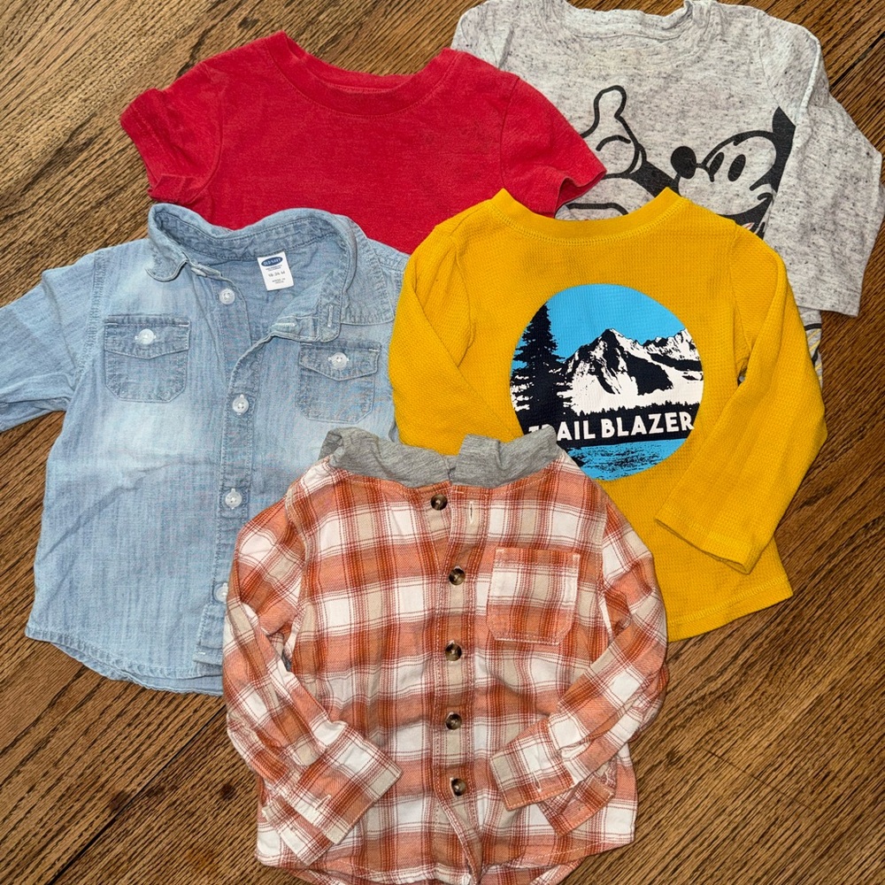18 month boys shirts set of 5